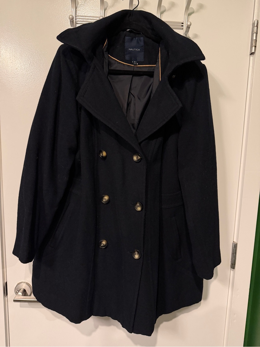 Nautica Women's Navy Double-Breasted Peacoat